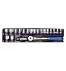 Set gedora 1/2" sa račnom od 20 komada 6 uglova 9-4319MR01